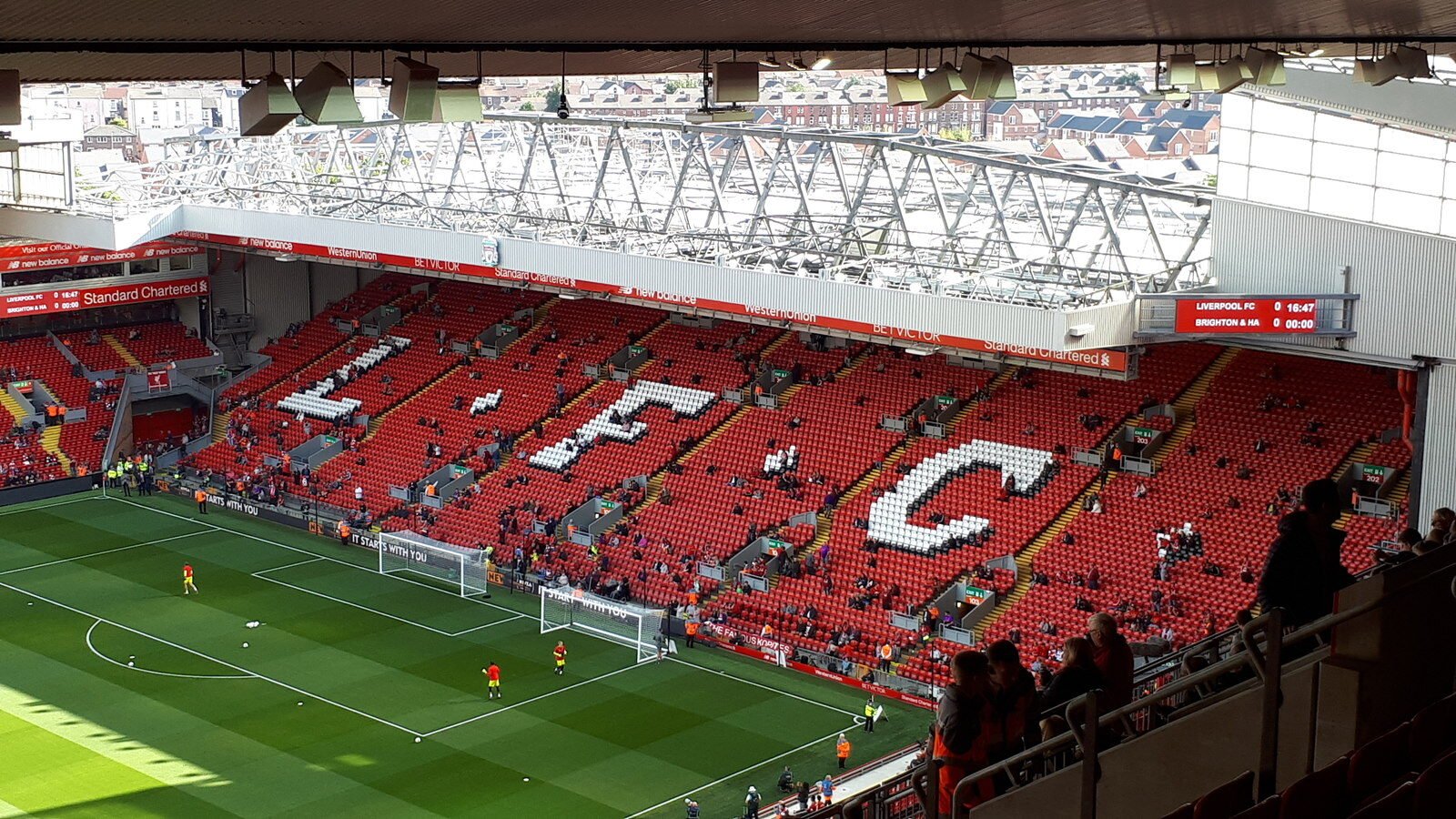 The Kop stand at Anfield Stadium, Liverpool